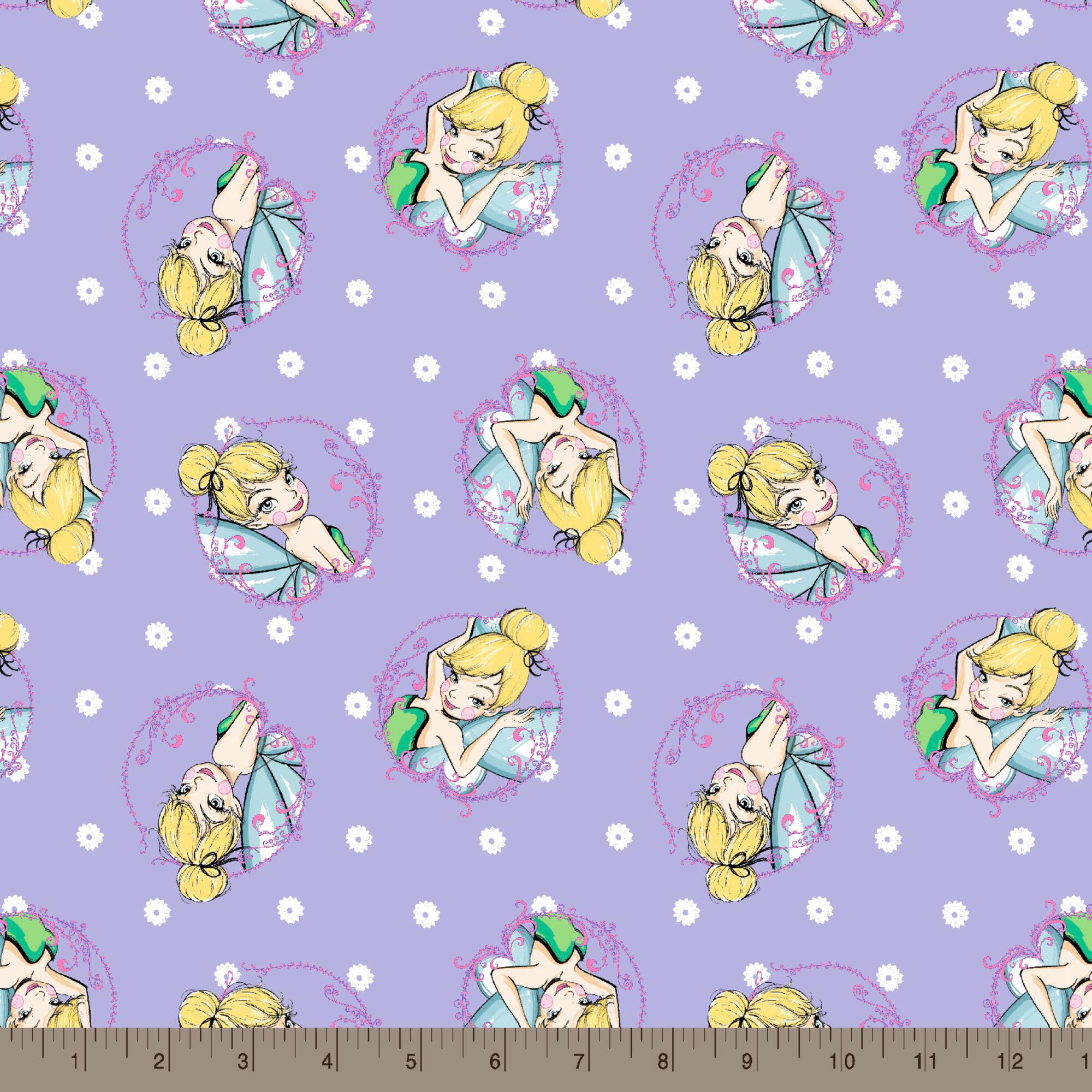 Disney® Tink Fashion Lavender Tinkerbell Toss Cotton Fabric
